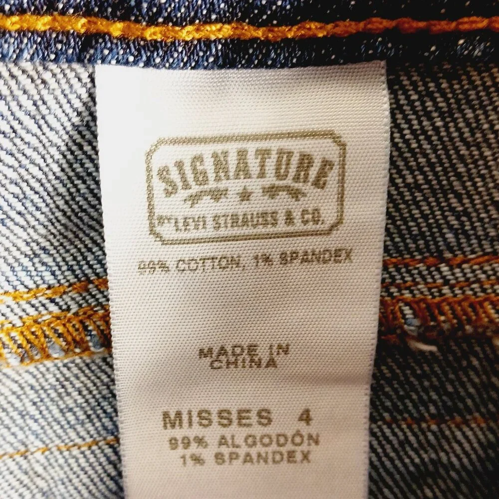 Levi's Signature Denim Skirt Misses Size 4 Zip, Western, Coastal Cowgirl Country - Picture 3 of 16